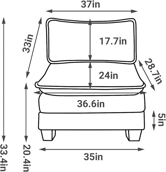 VINGLI Cloud White/Cream Middle Single Chair