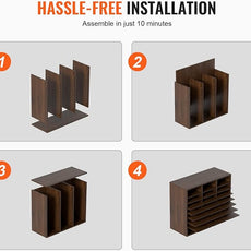 VEVOR 24-Compartment Office Mailbox, Adjustable Shelves, Wood Literature Sorter 29x12x24.4 inches – Ideal for Office, Home, Classroom, Mailrooms Organization – EPA Certified (Brown)