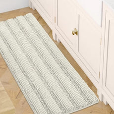 H.VERSAILTEX Bath Rugs for Bathroom Non Slip Bath Mats Extra Thick Chenille Striped Bath Rug Runners 47