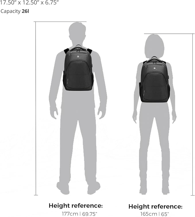 Swissdigital Design Travel Laptop Backpack for Men and Women, College Backpack with USB Charging Port for Fits 16 Inch Notebook, Grey | SD1670-02