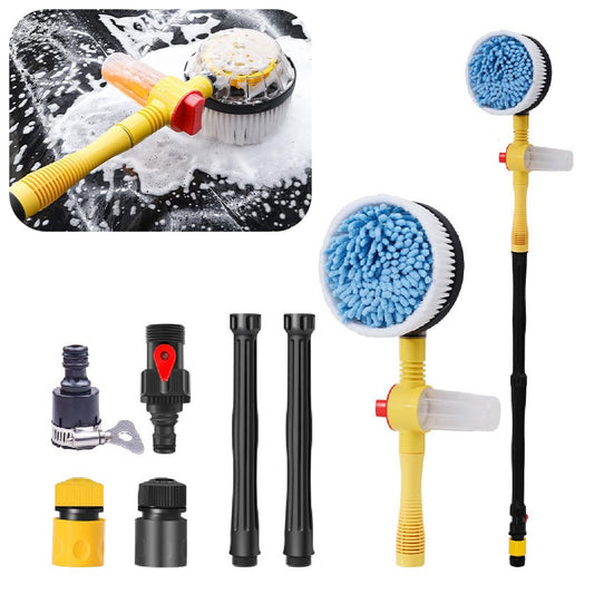 Rotating Car Wash Brush, 360° Spin Auto Cleaning Brush with Long Handle, Detachable Washing Brush with Soft Chenille Bristles Universal for Most Vehicles, Car Accessories (Brush)