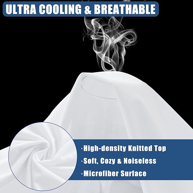 1 Pack Twin Size Waterproof Mattress Protector, Breathable Mattress Cover, Fitted Deep Pocket Mattress Pad Cover Stretches up to 21 Inches, Soft Noiseless Bed Cover