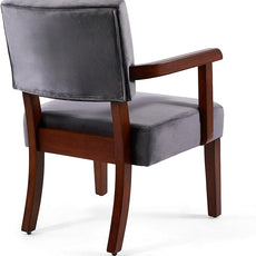 Accent Chair Set of 2 with Table, Living Room Chairs with VelvetSoft Seat and Armrests for Living Room Bedroom Reading Room Waiting Room (Greyvelvet)