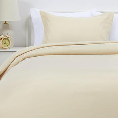 Amazon Basics Lightweight Microfiber 2-Piece Duvet Cover Set, Beige, Solid, Twin/Twin XL