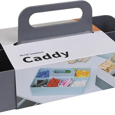 BLUE GINKGO Stackable Organizer Caddy – Korean-Made Portable Tote for Bathroom, Office, Crafts, or School Supplies (Long Rectangle, Gray)