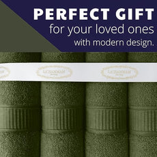 Personalized Towels, Hotel & Spa Quality, Super Soft, Highly Absorbent, Bathroom Set, 100% Cotton Monogrammed towel 6 Piece Towel Set, Include 2 Bath Towels, 2 Hand Towels, 2 Washcloths Forest Green