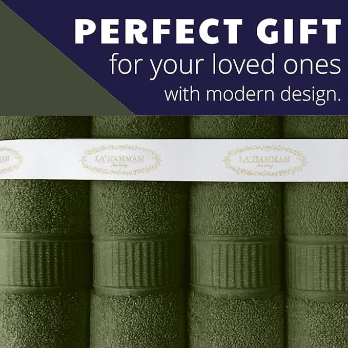 Personalized Towels, Hotel & Spa Quality, Super Soft, Highly Absorbent, Bathroom Set, 100% Cotton Monogrammed towel 6 Piece Towel Set, Include 2 Bath Towels, 2 Hand Towels, 2 Washcloths Forest Green