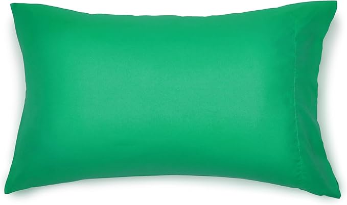 Amazon Basics 7 Piece Soft, All-Season Microfiber Kid's Bed-in-a-Bag Bedding Set, Full/Queen, Solid, Green