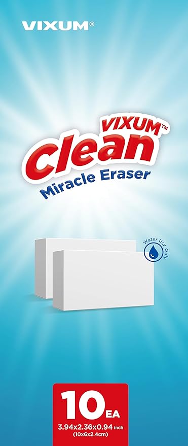 CLEAN Miracle Eraser Cleaning Pads, 10 Count, Made in Korea – Non-Toxic & Easy to Use