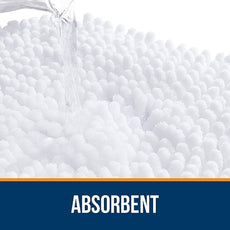 OLANLY Toilet Rugs U-Shaped 24x24, Extra Soft Absorbent Chenille Contour Bathroom Rugs for Toilet, Dry Quickly, Machine Washable, Non-Slip Bath Mat, White