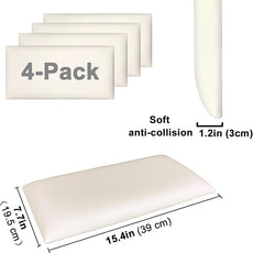 3D Anti-Collision Wall Padding for Kids Self-Adhesive 4PCS White headboard Panels for Wall Peel and Stick headboard