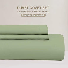 100-Percent Cotton Duvet Cover Set, Hidden Zipper Closure, Ultra Soft, Easy Care and Durable, Simple Bedding Style, Twin, Pastel Green (Comforter Not Included)