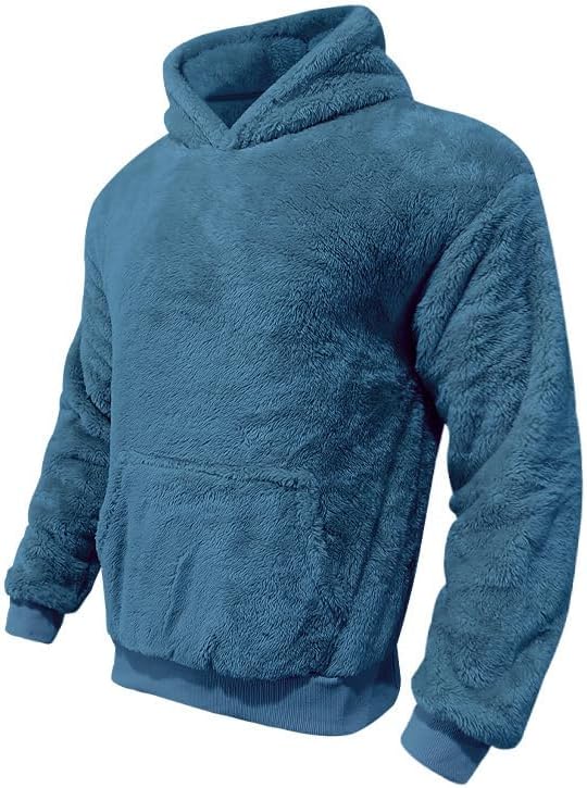 Men's Oversized Winter Soft Casual Sweatshirt with Double Sided Brushed Interior Cozy Gift for Holiday Season