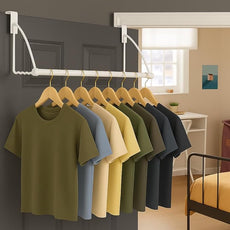 HOLDN’ STORAGE Over The Door Hanger - Door Rack Hangers for Clothes - Space Saving Designed for Bedroom & Bathroom - Ideal for Clothes & Towels - Drying Rack, White