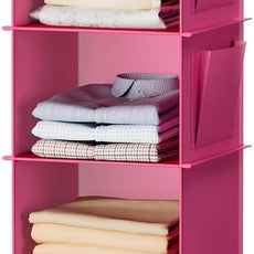 YOUDENOVA Hanging Closet Organizer, Closet Hanging Storage Shelves (Pink)