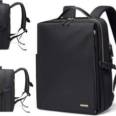 Stylish Laptop Backpack for Women Airline Approved Perfect for Work College and Travel Multi-Functional Casual Daypack Fits 17.3 Inch Notebook (Black)