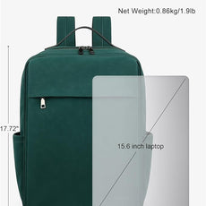 MASINTOR 15.6 inch PU Leather Laptop Backpack Purse for Women, Large College Casual Backpack Travel Bag Retro Green