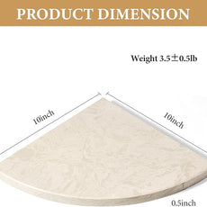 Koville Italian Natural Marble Corner Shelf, 2 Pcs Wall Mounted Marble Bathroom Corner Shelves Organizers, Polished Stone Corner Shower Caddy, No Drilling Adhesive Shower Caddies - Khaki Rose