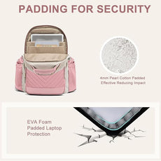 Laptop Backpack for Women Bookbag: 15.6 inch Work School Backpacks with Pouch Pocket for Large Capacity Cup & USB Charger College Book Bag Travel Business Nurse Teacher Bookbags Anti-theft Back Pack