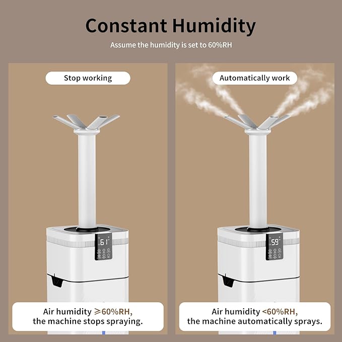 30L/7.93Gal Commercial Humidifier for Large Room 4200 sq ft, 3000mL/H Whole House Humidifiers with Supersized Cool Mist,Quiet Humidifiers for Bedroom, Home,Office, Plants, Warehouse