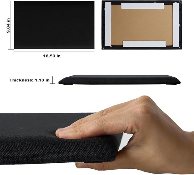 6 Piece Linen Fabric Peel and Stick Headboard, Upholstered Wall Mounted Headboard for Twin, 3D Anti-Collision Soundproof Self-Adhesive Wall Panel for Bedroom 16.53" x 9.84"