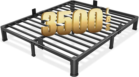 FUIOBYVV 6 Inch Full Bed Frame with Round Corner Edge Legs 3500 lbs Metal Heavy Duty Steel Slats Support No Box Spring Needed Platform Noise Free Easy Assembly