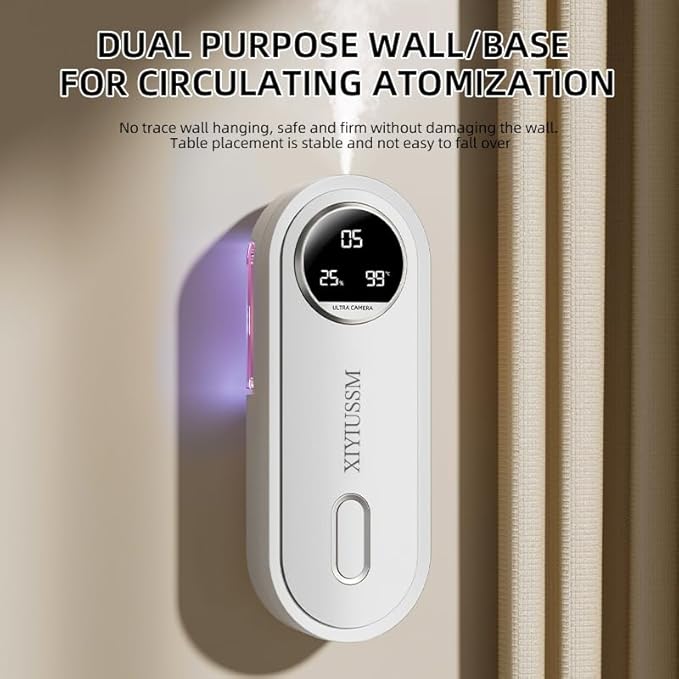 Waterless Essential Oil Diffuser for Home and Car Portable Aromatherapy Diffuser with 7 Mist Modes 1800mAh Rechargeable Battery Operated Scent Diffuser for Large Room Bedroom Office Bathroom