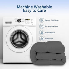 ELEMUSE Full Grey Cooling Bamboo Viscose Mattress Topper for Back Pain, Extra Thick Mattress Pad Cover, Plush Soft Pillowtop with Elastic Deep Pocket, Overfilled Down Alternative Filling