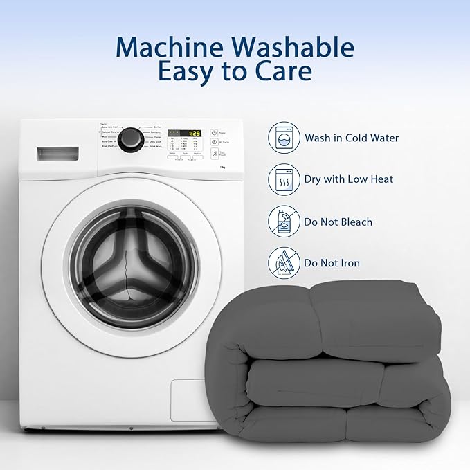 ELEMUSE California King Grey Cooling Bamboo Viscose Mattress Topper for Back Pain, Extra Thick Mattress Pad Cover, Plush Soft Pillowtop with Elastic Deep Pocket, Overfilled Down Alternative Filling