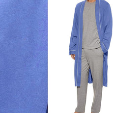 HOLOVE Men's Pure Cotton Bathrobe Lightweight Kimono and Hooded Spa Robes Soft Sleepwear