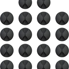 18 Pack Mini Cable Clips, Znben Cord Organizer Holder Adhesive Cord Management Charger Wire Holder Clips for Desk, Home, Office, Car, Cubicle, Nightstand Black