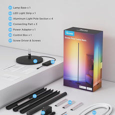 Govee RGBIC Floor Lamp Basic, LED Corner Lamp Works with Alexa, 1000 Lumen Smart Modern Floor Lamp with Music Sync and 16 Million DIY Colors, Color Changing Standing Lamp for Bedroom Living Room Black