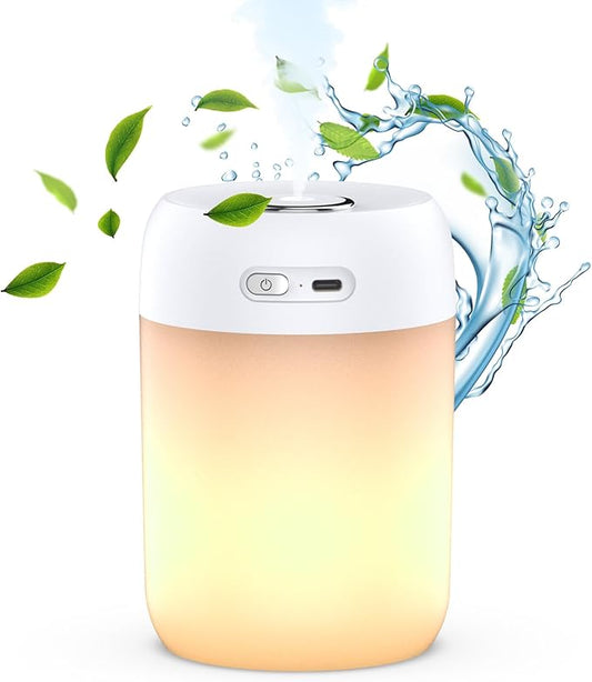 SZO Night Lights Humidifiers For Bedroom, USB Rechargeable, LED Lights For Bedroom,4 Mode Portable Night Lights Humidifier Fit For Various Scenarios,<28dB, Auto Shut-off, Ideal For Home Travel Plants