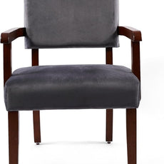 Accent Chair Set of 2 with Table, Living Room Chairs with VelvetSoft Seat and Armrests for Living Room Bedroom Reading Room Waiting Room (Greyvelvet)