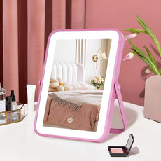 Pink Rechargeable Vanity Mirror with Lights, 10