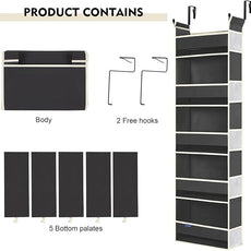 Over The Door Hanging Organizer 5-Shelves and 10 Side Pockets, Over The Door Storage for Bathroom and Bedroom, Back of Door Organizers for Baby Accessories and Kid's Toys (13