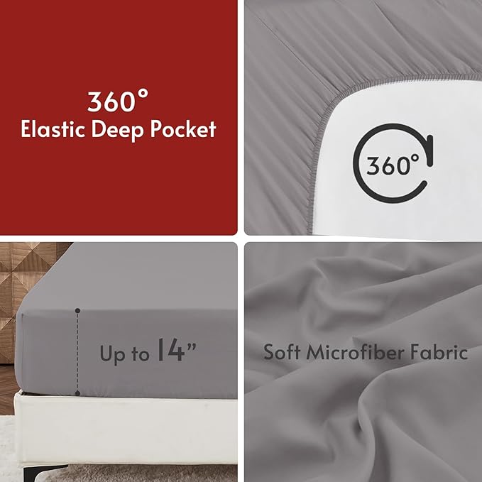 MUXHOMO 5 Pieces Twin XL Comforter Set, Reversible Bed in a Bag Twin XL Size, All Season Bedding Set with Comforter, Flat Sheet, Fitted Sheet, Pillowcases & Shams, Black & Soot