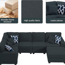 Legend Vansen Modular Sectional Sofa L Shaped Couch with Ottoman Modern Reversible Corner Sectional Couch for Living Room
