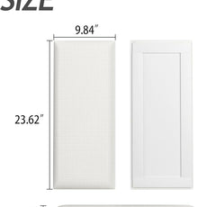 Upholstered Wall Mounted Headboard, Acoustic Panel, Peel and Stick Wall Padding, Beige Dorm Towel Fabric, 6-Pack