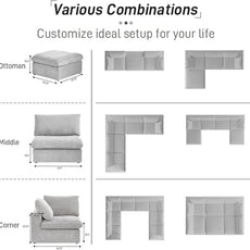 Cloud Modular Sectional Sofa Couch,80.3