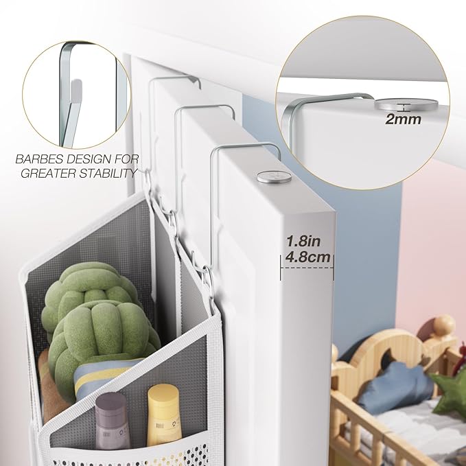 Over the Door Organizer with 5 Front & 10 Mesh Side Pockets, 50LB Capacity Extra Large Hanging Storage Organizer Multi-Room Space-Saving Design with 3 Hook for Closet, Bathroom, Kitchen, Pantry, Grey