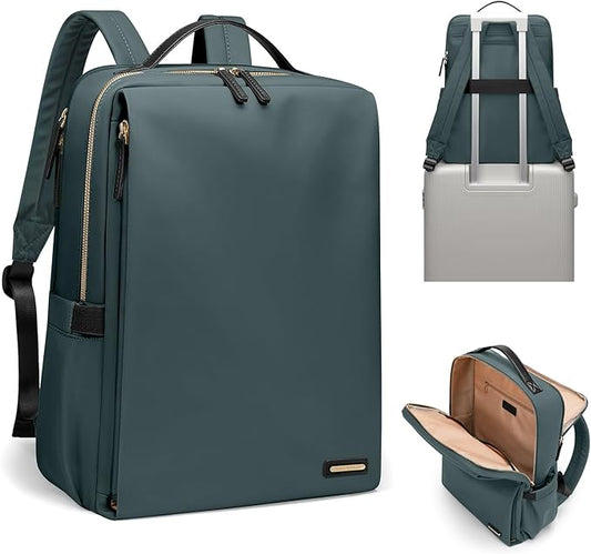 GOLF SUPAGS Stylish Laptop Backpack for Women Airline Approved Perfect for Work College and Travel Multi-Functional Casual Daypack Fits 15.6 Inch Notebook (Atrovirens)