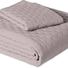 Amazon Basics Brushed Microfiber Quilt Set, Extra Soft with Natural Texture, 2-Piece,Twin/Twin XL, Purple