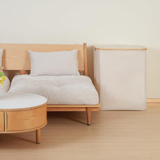 150L Laundry Basket with Lid, Large Laundry Hamper with Bamboo Handle, Collapsible Dirty Clothes Hamper Organizer with Removable Inner Bag for Clothes Toys Towels - Beige