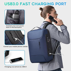 BANGE Anti Theft Business Backpack Fits 15.6 Inch Laptop,Lock Backpack with USB3.0 Charging Port for Office Work,Slim Laptop Backpack for Men and Women