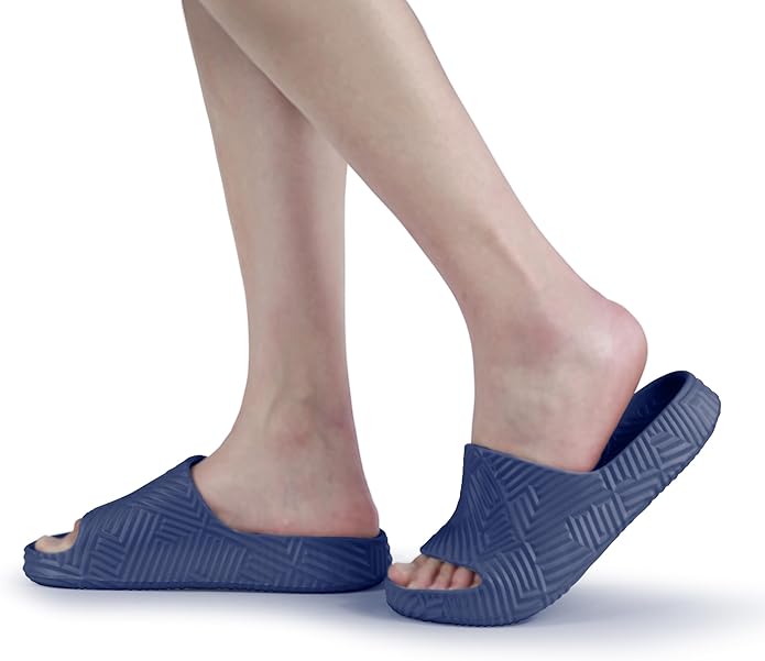 Weweya Slides for Women and Men - Bathroom Shower Shoes - Non Slip House Slippers - Lightweight Beach Sandals