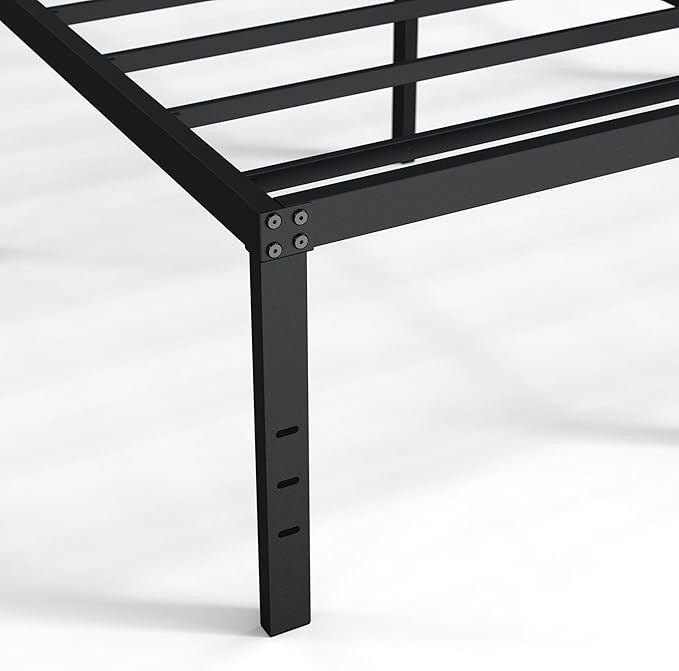 20 Inch Queen Bed Frame No Box Spring Needed, Heavy Duty Metal Queen Platform Bed Frame Support Up to 3000 lbs, Easy Assembly, Noise Free, Black