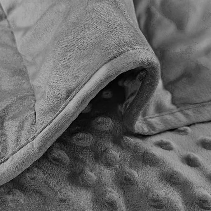 ALANSMA Reversible Weighted Blanket for All Season, Luxury Velvet, Warm and Cool, Adult 7Lb Grey Weighted Blanket, Enjoy Sleeping Anywhere(Grey,40"x60" 7lbs)