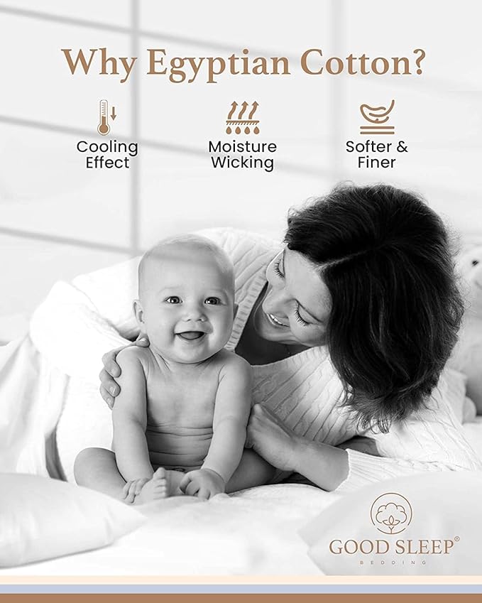 Good Sleep Bedding 100% Egyptian Cotton Queen Sheets - Bedsheets Queen Size Bed, 4 Pc, Queen Bed Sheet Set, Luxury Sateen Weave, 16" Deep Pocket Queen Sheet Set - Dark Grey Sheets Queen Size GoodSleepBedding