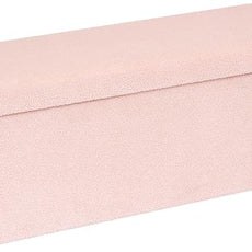 PINPLUS Storage Ottoman Bench Sherpa Foot Rest, Foldable Boucle Ottomans, Large Faux Teddy Fur Ottoman Storage Box Entryway Bench for Dorm, Pink, 43.3'' x 15'' x 15''